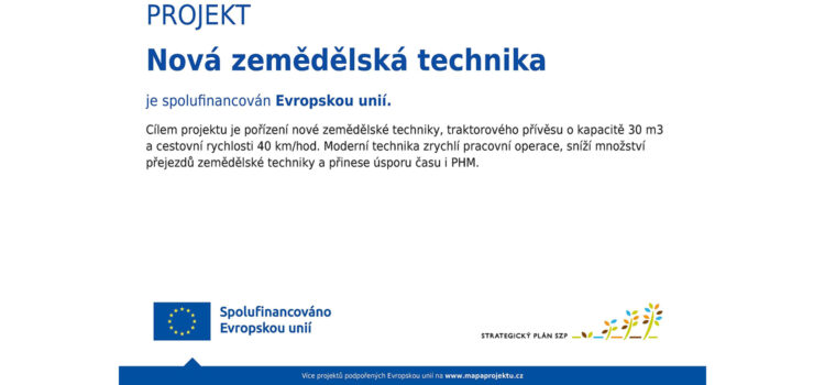 PROJEKT – Nová zemědělská technika